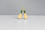 Todd Reed earrings with tourmaline (6.6ctw) and white brilliant cut diamonds (1.31ctw) in 18k yellow gold.
